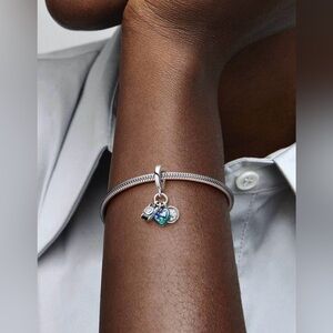 Camera, Heart & Compass Triple Dangle Charm